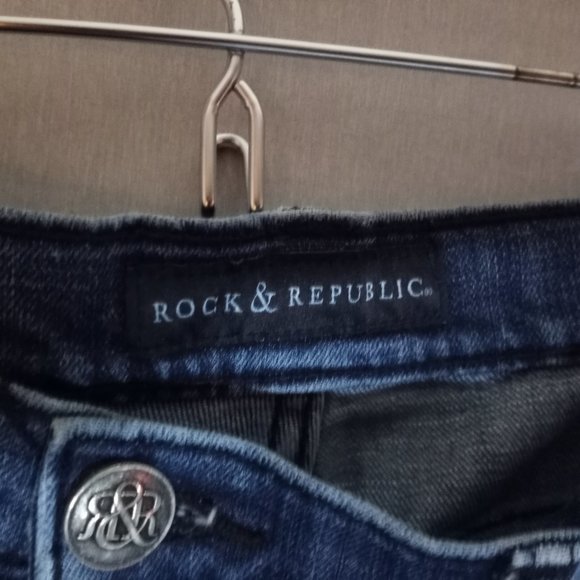 Rock & Republic Women's Kasandra Flared Medium Wash Denim Jeans Size 10 - Picture 9 of 10